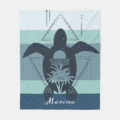 Moderne geometrische Schildkröte Personalisiert Fleecedecke (Vorderseite)