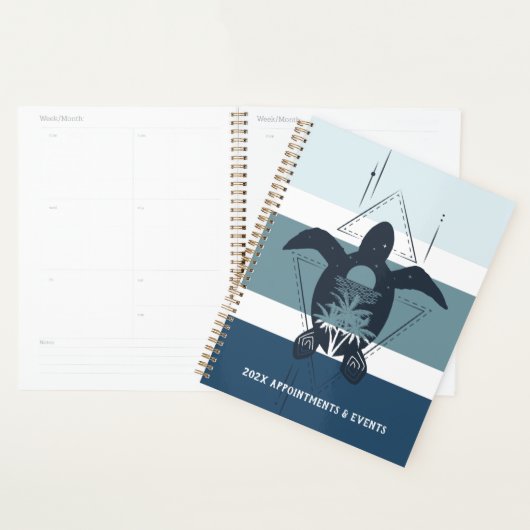 Moderne geometrische Schildkröte Personalisiert Planer (Anzeige)