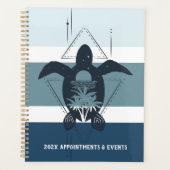 Moderne geometrische Schildkröte Personalisiert Planer (Vorderseite)