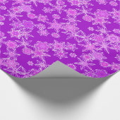 Moderne geometrische Schneeflocken, Amethyst Lila Geschenkpapier (Ecke)