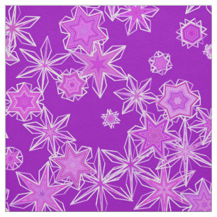Moderne geometrische Schneeflocken, Amethyst Lila Stoff