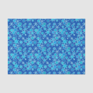 Moderne geometrische Schneeflocken, Sapphire Blue Seidenpapier