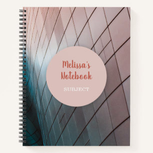 Moderne geometrische Schrift personalisierter Name Notizblock