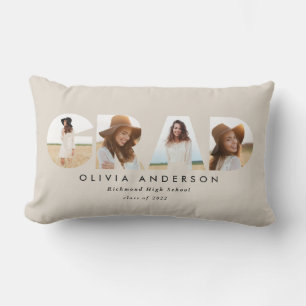 Moderne geometrische Schwarz-MultiFoto-Abschluss-L Lendenkissen