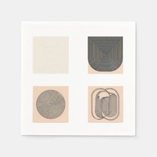 Moderne geometrische Schwarz-Weiß-Designsammlung Serviette (Vorderseite)