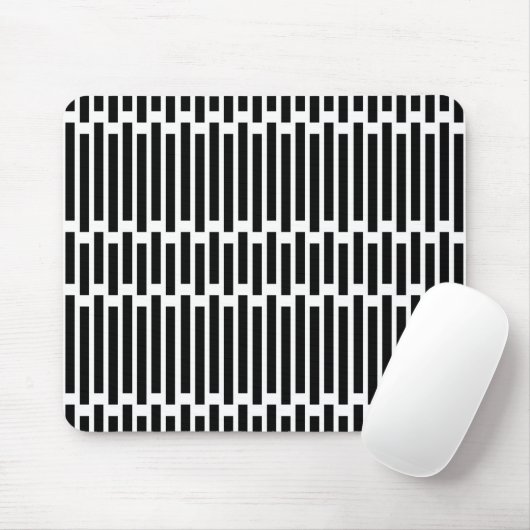 Moderne geometrische Schwarz-Weiß-Muster Mousepad (Mit Mouse)