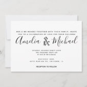 Moderne geometrische Schwarz-weiße Hochzeit Einladung (Vorderseite)