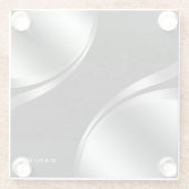 Moderne, geometrische, schwarze Formen Glasuntersetzer (Rückseite)