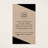 Moderne, geometrische schwarze Kraft-Papierkarte (Rückseite)