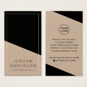 Moderne, geometrische schwarze Kraft-Papierkarte (Vorne & Hinten)