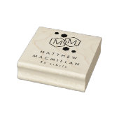 Moderne geometrische Sechsecke Monogramm Bibliothe Gummistempel (Stempel)