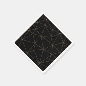 Moderne geometrische Serviette aus schwarz und gol (Ecke)