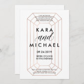 Moderne geometrische Smaragdschnitt Diamantform Ho Einladung (Vorne/Hinten)