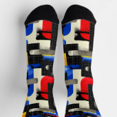 Moderne geometrische Socken mit fetten Farbblöcken (Oben)