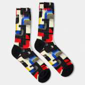 Moderne geometrische Socken mit fetten Farbblöcken (Rechts)