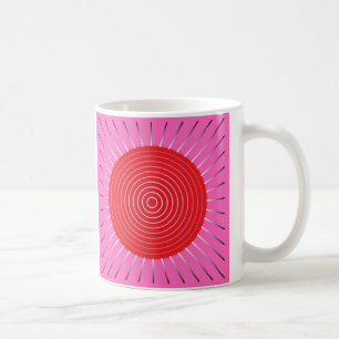 Moderne geometrische Sonne - Fuchsia und Rot Kaffeetasse