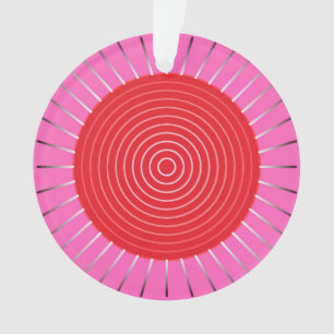 Moderne geometrische Sonne - Fuchsia und Rot Ornament