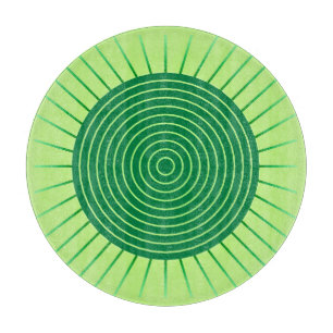 Moderne geometrische Sonne - Smaragdgrün und Limet Schneidebrett