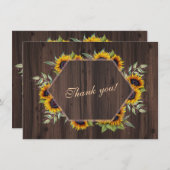 Moderne geometrische Sonnenblumen Dankeskarte (Vorne/Hinten)