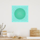 Moderne geometrische Sonnenbrille - Aqua und Meere Poster (Küche)