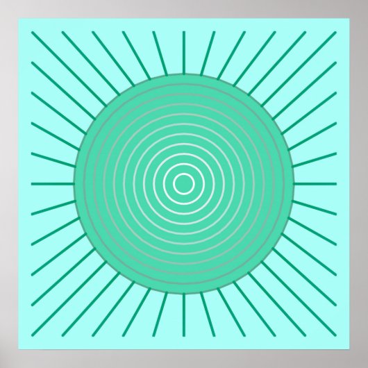 Moderne geometrische Sonnenbrille - Aqua und Meere Poster (Vorne)