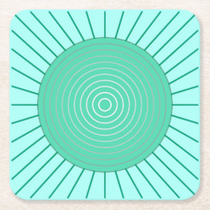 Moderne geometrische Sonnenbrille - Aqua und Meere Rechteckiger Pappuntersetzer