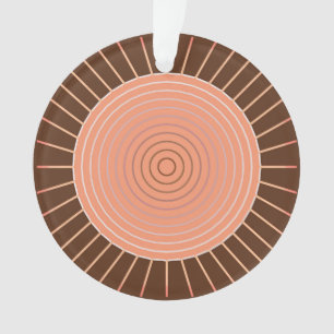 Moderne geometrische Sonnenbrille - Pfirsich und B Ornament