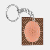 Moderne geometrische Sonnenbrille - Pfirsich und B Schlüsselanhänger (Vorderseite links)