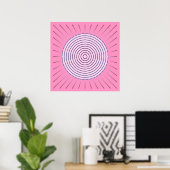 Moderne geometrische Sonnenbrille - Pink-Farbtöne Poster (Heimbüro)