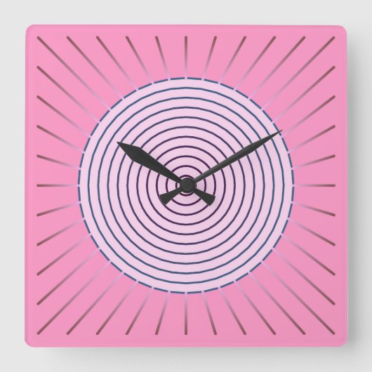 Moderne geometrische Sonnenbrille - Pink-Farbtöne Quadratische Wanduhr (Vorderseite)