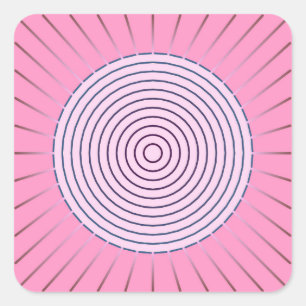 Moderne geometrische Sonnenbrille - Pink-Farbtöne Quadratischer Aufkleber