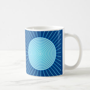 Moderne geometrische Sonnenburst - Cobalt Blue und Kaffeetasse
