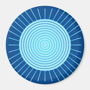 Moderne geometrische Sonnenburst - Cobalt Blue und Magnet