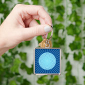 Moderne geometrische Sonnenburst - Cobalt Blue und Schlüsselanhänger (Hand)