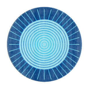 Moderne geometrische Sonnenburst - Cobalt Blue und Schneidebrett