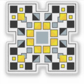 Moderne geometrische Steppdeckenmuster-Kunst  Aufkleber (Vorderseite)