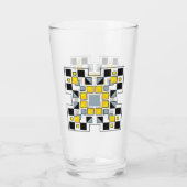 Moderne geometrische Steppdeckenmuster-Kunst  Glas (Rückseite)