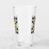 Moderne geometrische Steppdeckenmuster-Kunst  Glas (Rechts)