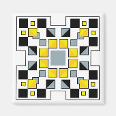 Moderne geometrische Steppdeckenmuster-Kunst Magnet (Vorne)