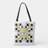 Moderne geometrische Steppdeckenmuster-Kunst Tasche (Rückseite)
