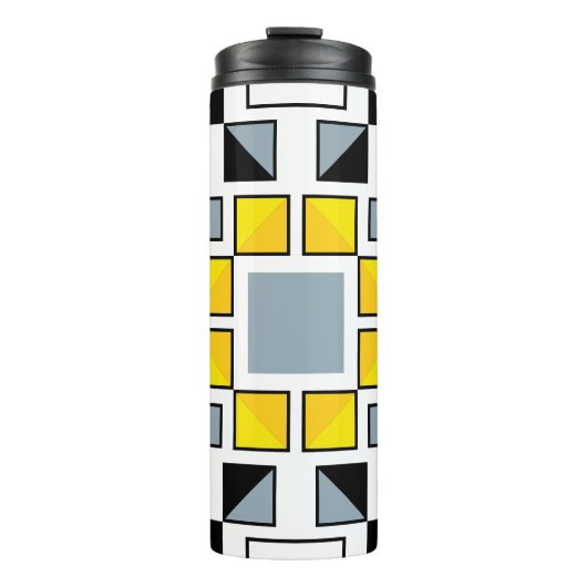 Moderne geometrische Steppdeckenmuster-Kunst Thermosbecher (Vorderseite)
