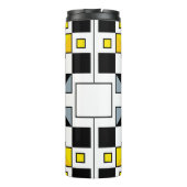 Moderne geometrische Steppdeckenmuster-Kunst Thermosbecher (Rückseite)