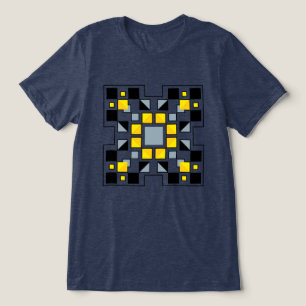 Moderne geometrische Steppdeckenmuster-Kunst Tri-Blend Shirt