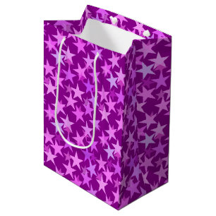 Moderne geometrische Sterne, Amethyst Lila und Orc Mittlere Geschenktüte