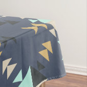 Moderne geometrische Stilelemente Mute Blue Beige Tischdecke (Beispiel)