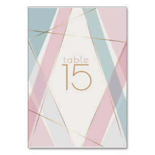 Moderne geometrische Streifen Aquamarine Rose Tischnummer
