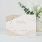 Moderne geometrische Streifen mit rotem Sand RSVP Karte (Stehend Vorderseite)