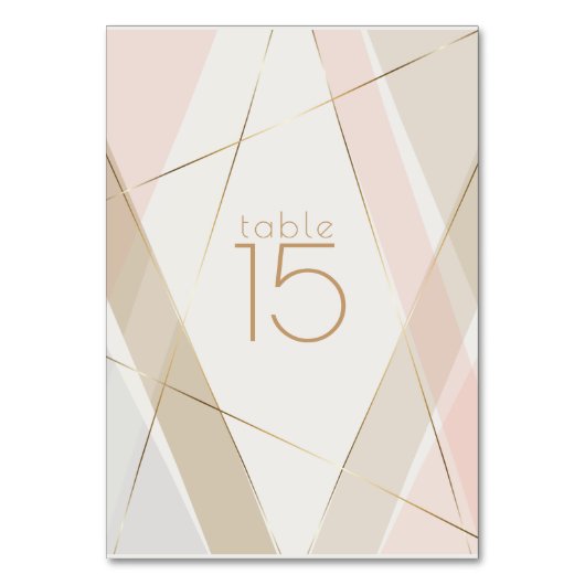 Moderne geometrische Streifen mit rotem Sand Tischnummer (Vorderseite)