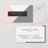 Moderne geometrische Streifen Muster rosa Farbe Bl Visitenkarte (Vorne/Hinten)