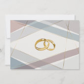 Moderne geometrische Streifen Taupe Slate Einladung (Rückseite)